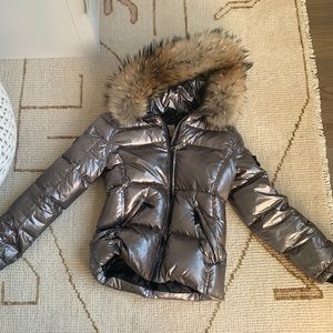 SAM. jacket silver with furr 100% authentic
